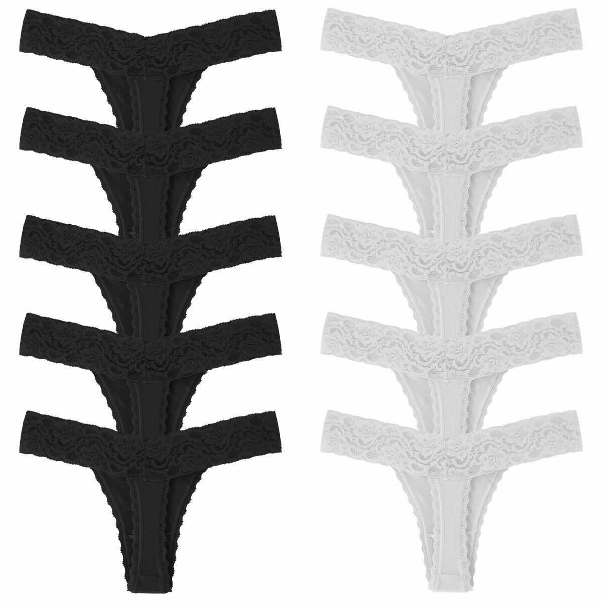 10 Pcs/Pack Elegant Lace Cotton Women's Underwear Sexy Lingerie Bennys Beauty World