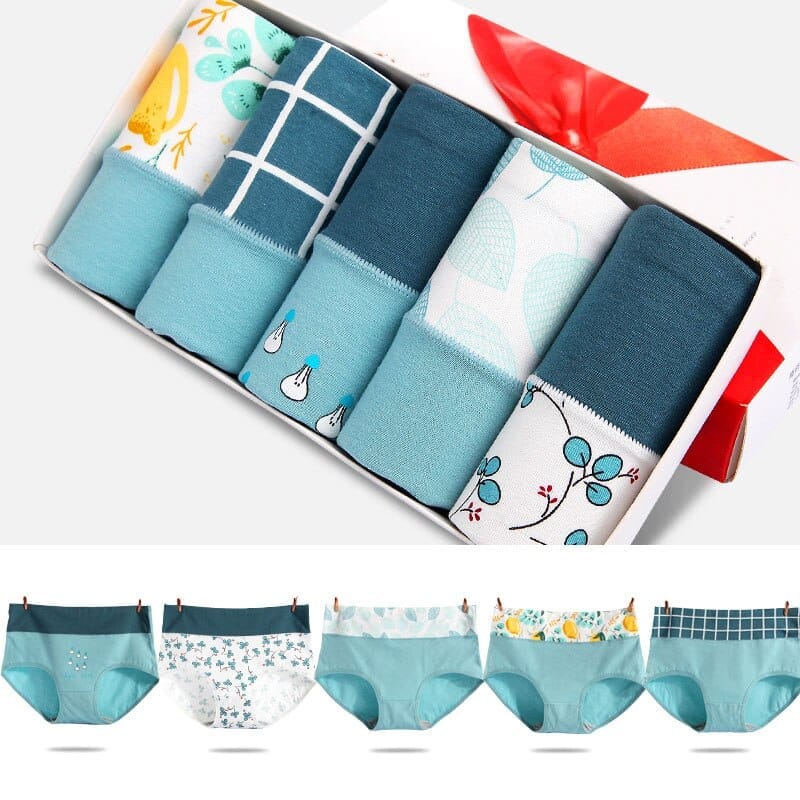 5Pcs/lot Women Panties High Waist Breathable Soft Cotton Underwear