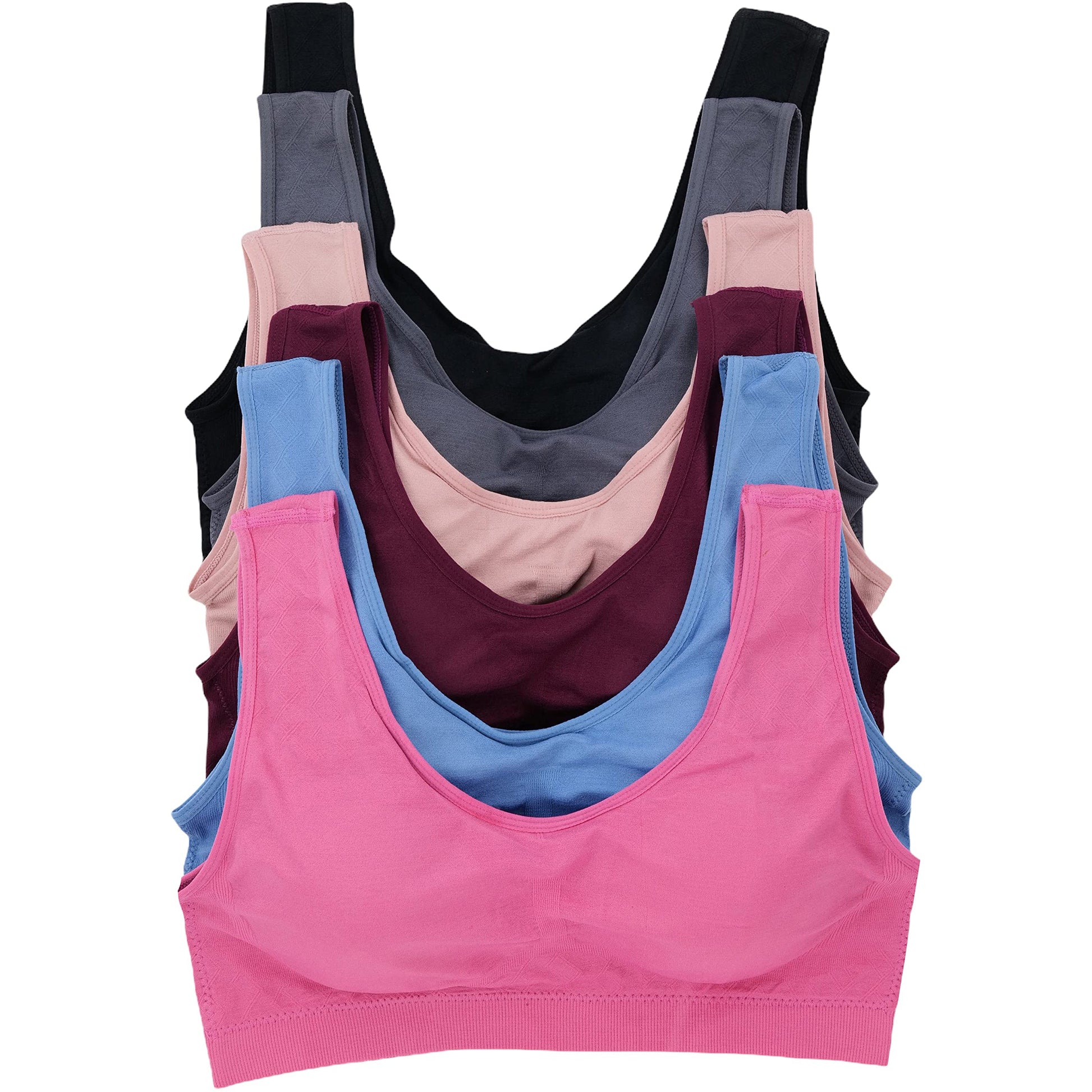 6-Pack: ToBeInStyle Padded Scoop Lounging Bras