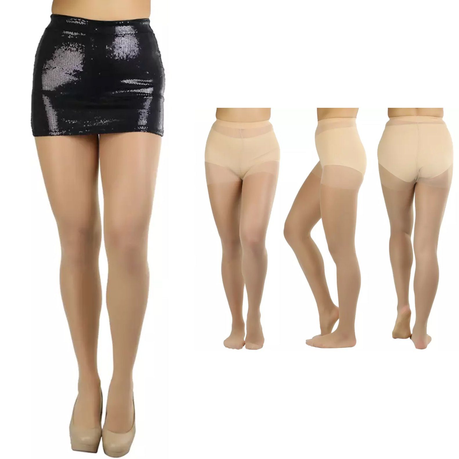6-Pack: Women's Assorted Sheer Support Toe Pantyhose Women's Clothing Beige - DailySale