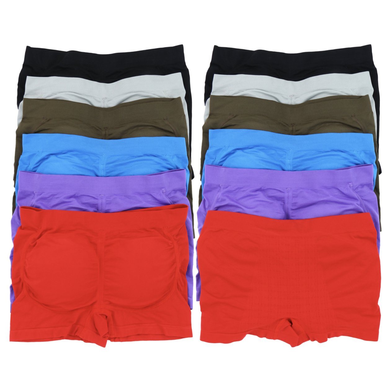 6-Pack: Women's Enhancing Butt Boosting Padded Panty Briefs