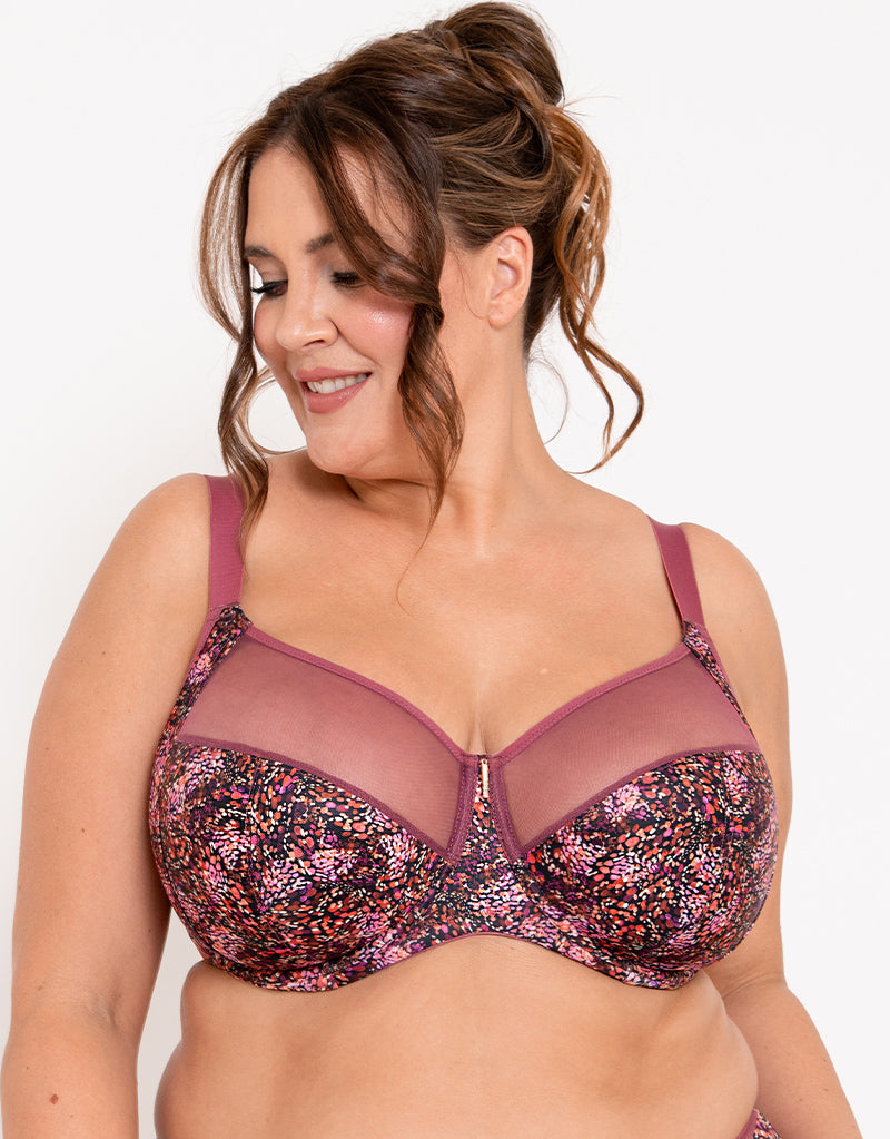 Adella Athena Aura Full Cup Side Support Bra Sangria Print
