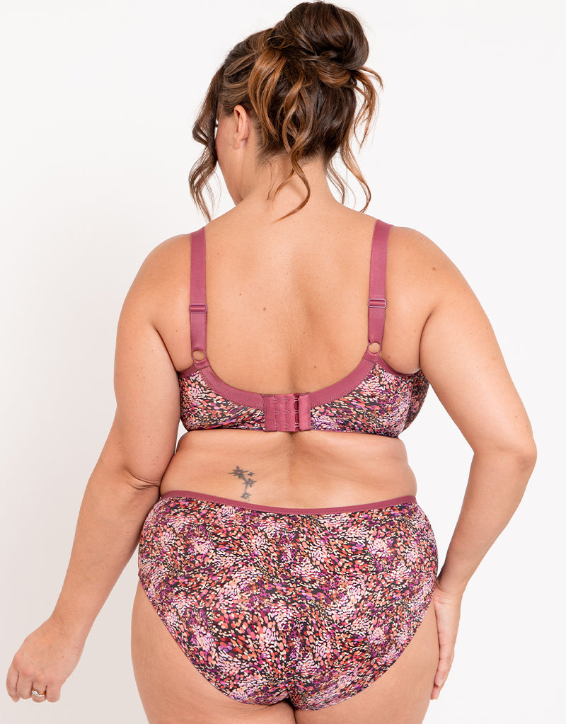 Adella Athena Aura Full Cup Side Support Bra Sangria Print